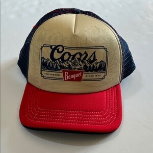 Coors Banquet Red and Cream Trucker Hat